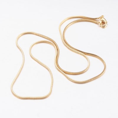 CADENA LISTA B/ORO SERPIENTE PLANA 45CM1