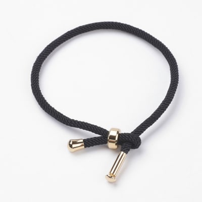 PULSERA AJUSTABLE CORDON LISO NEGRO