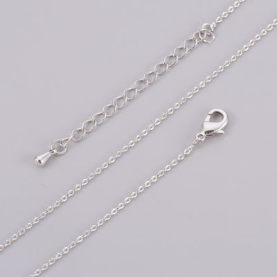 CADENA LISTA BAÑO DE PLATINO ESLABON PEQUEÑO 44.5CM1