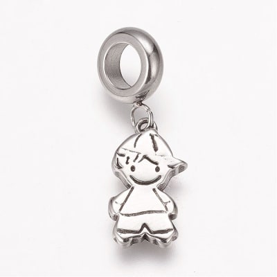 COLGANTE ACERO INOX. NIÑO PLATA ANTIGUA 26MM