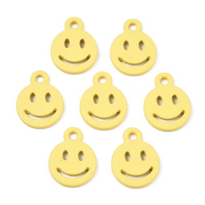 PAQUETE COLGANTE ALEACION CARITA FELIZ PEQ. 12X9MM (20 UNIDAD)