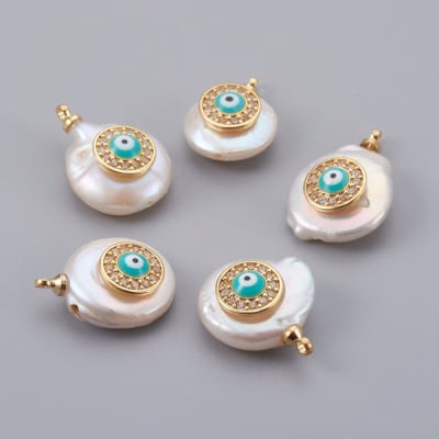 COLGANTE B/ORO CIRCULO CON ZIRCONES EN BASE DE PERLA 18X12MM1