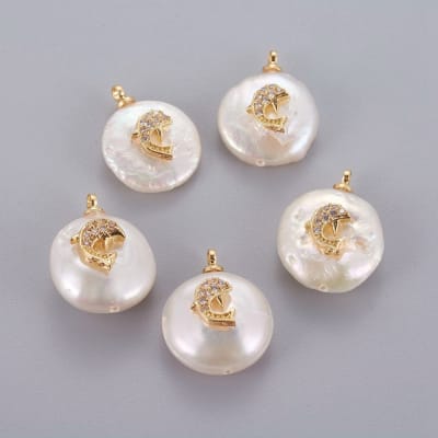 COLGANTE B/ORO BASE DE PERLA DELFIN CON ZIRCONES 22X16MM1