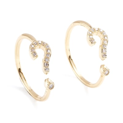 ANILLO AJUSTABLE ¨?¨ B/ORO CON ZIRCONES
