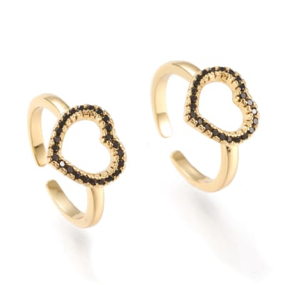 ANILLO AJUSTABLE CORAZON B/O CON ZIRCONES NEGROS1