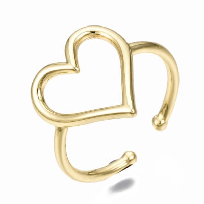 ANILLO AJUSTABLE CORAZON HUECO LISO B/ORO4