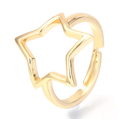 ANILLO AJUSTABLE ESTRELLA HUECA B/ORO1