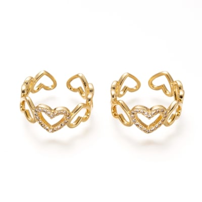 ANILLO AJUSTABLE LINEA DE CORAZONES B/ORO CON ZIRCONES1