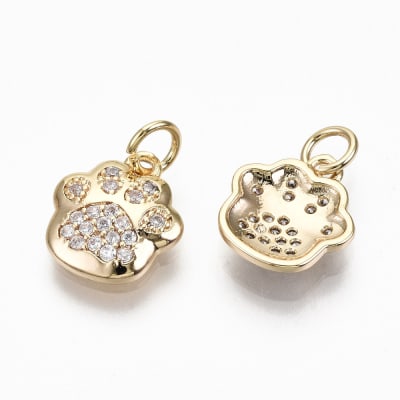 COLGANTE B/ORO PATA DE PERRO C/ZIRCON 11MM1