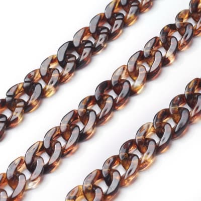 CADENA ACRILICA COCO MARRON 13X10MM 1