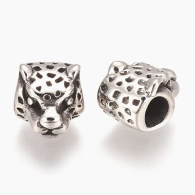 PASADOR ACERO INOX. CABEZA DE LEOPARDO 9X10MM