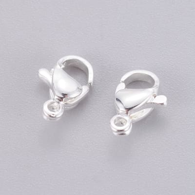 BROCHE LANGOSTA ACERO INOX. B/PLATA 9X6MM