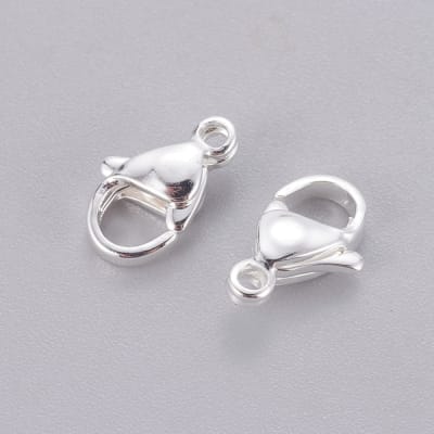 BROCHE LANGOSTA ACERO INOX. B/PLATA 11X7MM