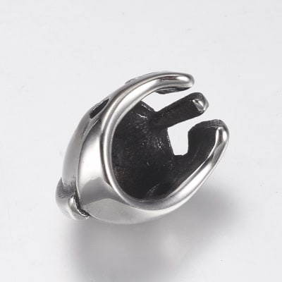 PASADOR ACERO INOX. CASCO DE GLADIADOR PLATEADO 16X11MM