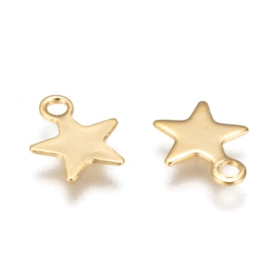 COLGANTE ACERO INOX. ESTRELLA PLANA 9X7MM