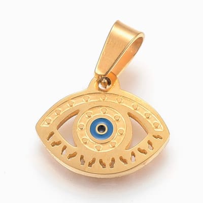 COLGANTE ACERO INOX. OJO DORADO 13X162