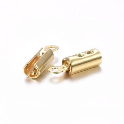 TERMINAL ACERO INOX. DORADO 10X3MM INT:2MM