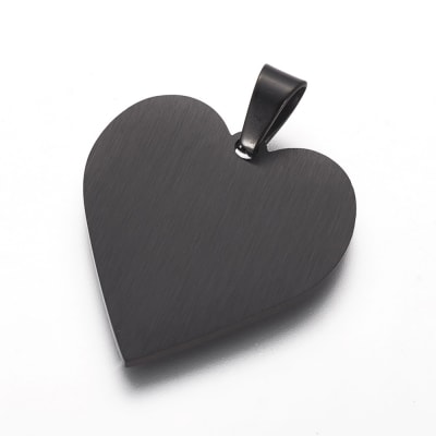 COLGANTE ACERO INOX. CORAZON GUNMETAL 25X23MM