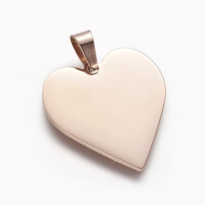 COLGANTE ACERO INOX. CORAZON ROSE GOLD 25X23