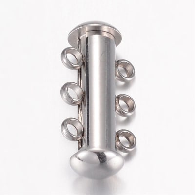 BROCHE TERMINAL CON 6 ARGOLLAS ACERO INOX. 20X10MM