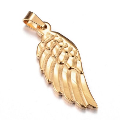 COLGANTE ACERO INOX. ALA DE ANGEL DORADO 35X141