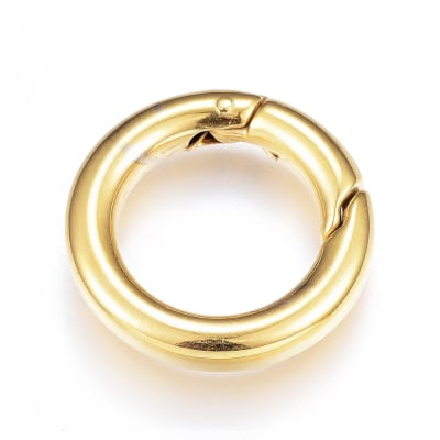 BROCHE DE RESORTE CIRCULAR ACERO DORADO 21MM