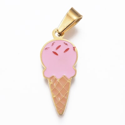 COLGANTE ACERO INOX. HELADO DORADO 23X10