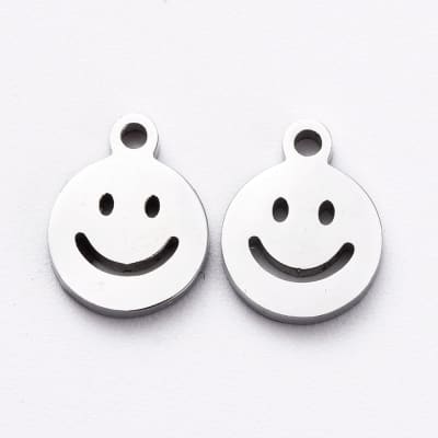 COLGANTE ACERO INOX. CARITA SONRIENTE PEQUEÑA 8X6MM