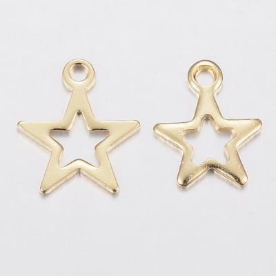 COLGANTE ACERO INOX. ESTRELLA HUECA 10X8MM