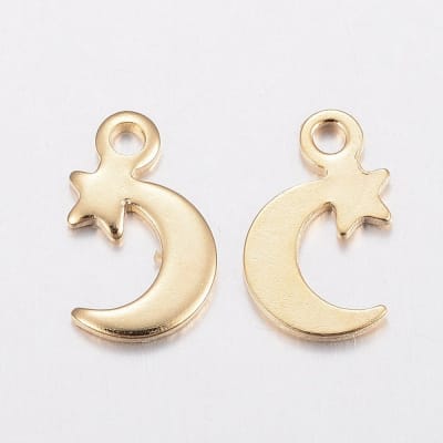 COLGANTE ACERO INOX. LUNA Y ESTRELLA 11X7