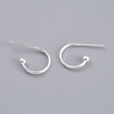 PENDIENTES B/PLATA GANCHO CON BALIN 12X18MM