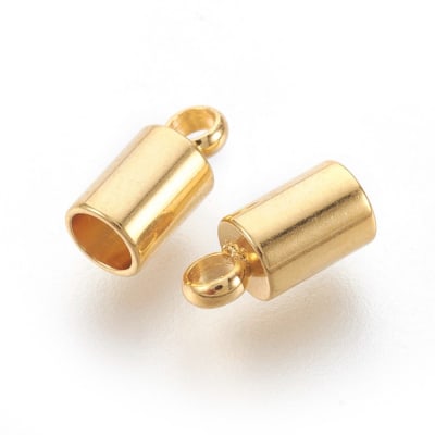 TERMINAL TUBULAR DORADO CON ARGOLLA 9X4MM
