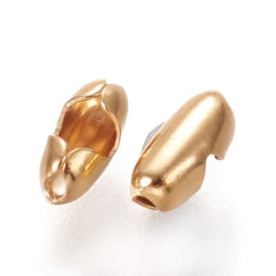 TERMINAL ACERO INOX. DORADO CADENA MILITAR 1.5MM1