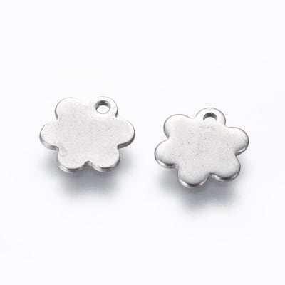 COLGANTE ACERO INOX. FLOR PLANA 9X8MM