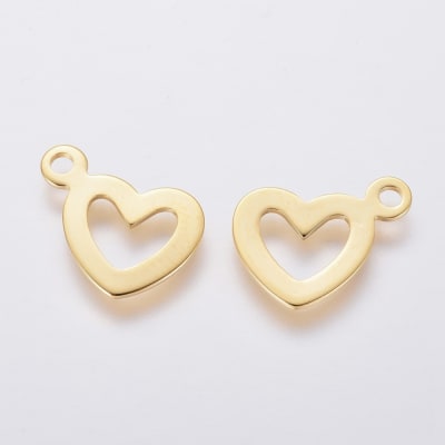 COLGANTE ACERO INOX. CORAZON HUECO 15X10MM