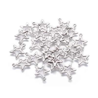 COLGANTE ACERO INOX. ESTRELLA HUECA 15X13MM