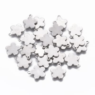 COLGANTE ACERO INOX. FLOR PLANA 13X12MM