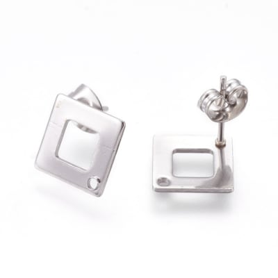 BASE DE ARO ACERO INOX. ROMBO HUECO 14MM1