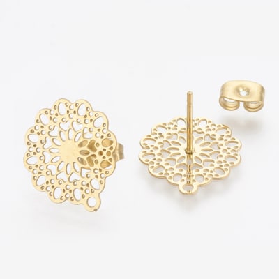 BASE DE ARO ACERO INOX. MANDALA FLOR 16X14MM1