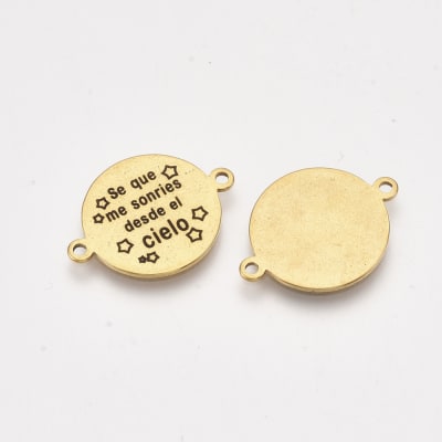 CONECTOR ACERO INOX. PLACA REDONDA CIELO 21X16MM