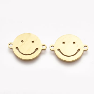 CONECTOR ACERO INOX. CARA SONRIENTE DORADO 12X16MM