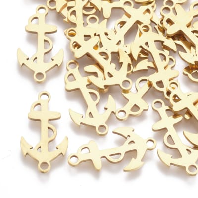 CONECTOR ACERO INOX. ANCLA DORADO 20X111