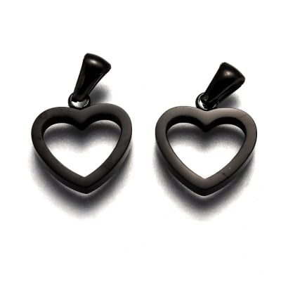 COLGANTE ACERO INOX. CORAZON HUECO 16X15MM