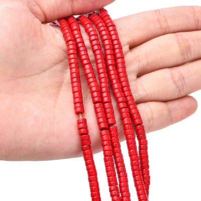 TURQUESA SINTETICA DISCOS ROJO LADRILLO 4X2MM1