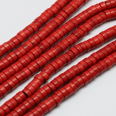 TURQUESA SINTETICA DISCOS ROJO LADRILLO 6X3MM1