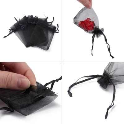 BOLSAS DE ORGANZA NEGRA 9X7CM 50UND1