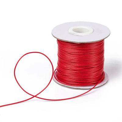 HILO DE POLIESTER ENCERADO 1MM PIEL DE SERPIENTE ROJO3