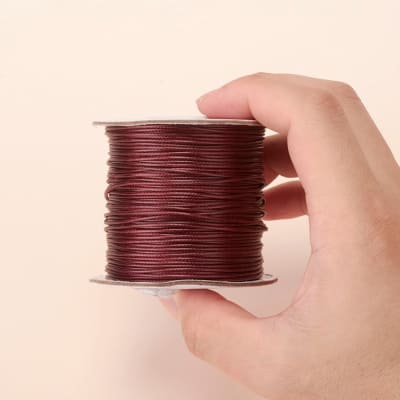 HILO DE POLIESTER ENCERADO PIEL DE SERPIENTE ROJO OSCURO 1MM1