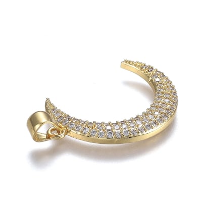 COLGANTE B/ORO LUNA CON ZIRCONES 26X18MM1