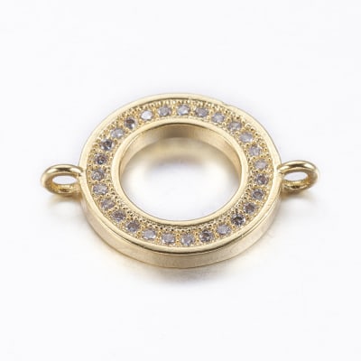 CONECTOR B/ORO CIRCULO HUECO CON ZIRCONES 14X19MM